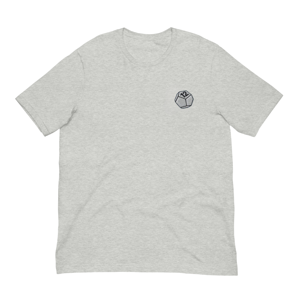12-Sided Die Premium Men's T-Shirt, Embroidered Men's T-Shirt Gift for Boyfriend, Men's Short Sleeve Shirt - Multiple Colors