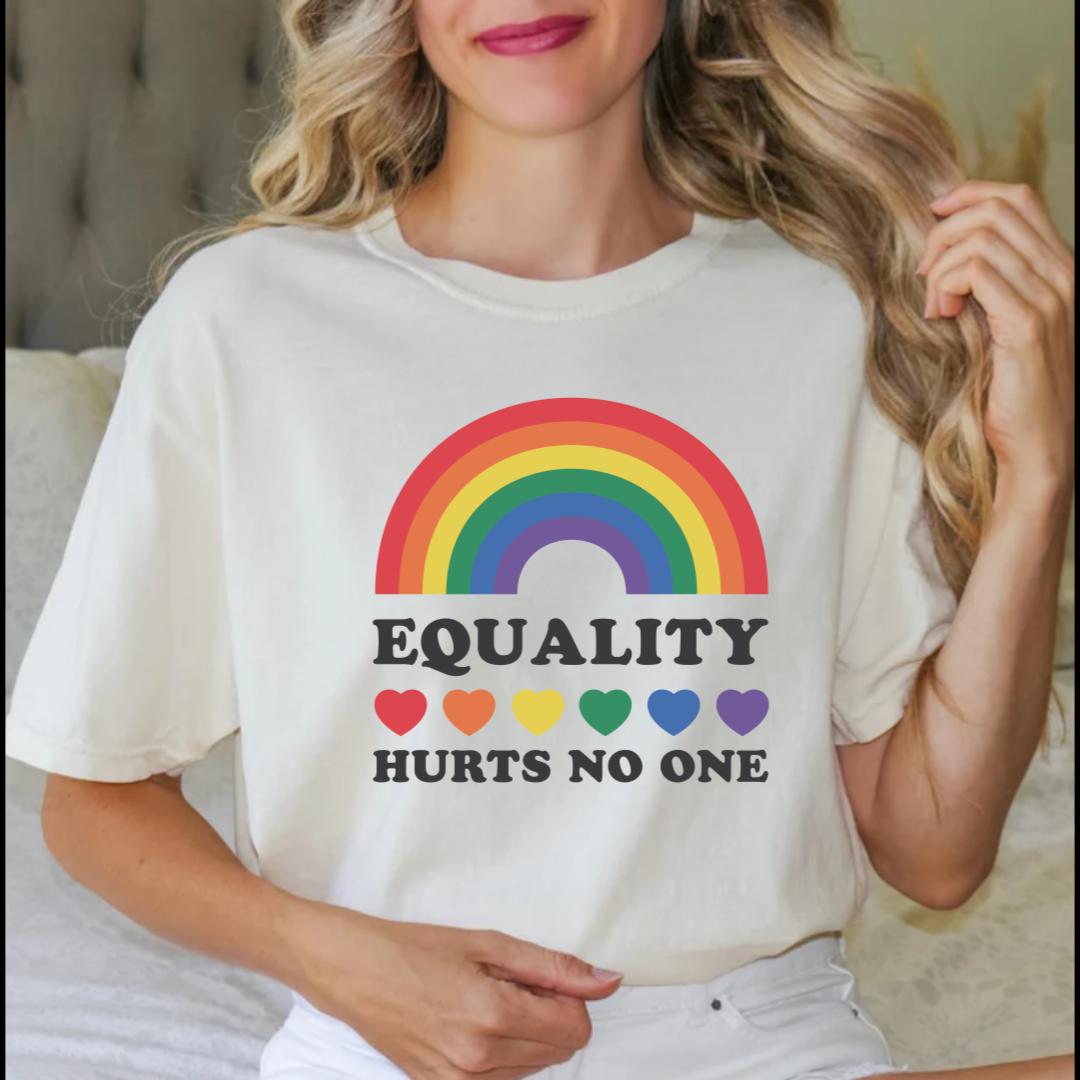 Equality Hurts No One Rainbow Hearts Shirt
