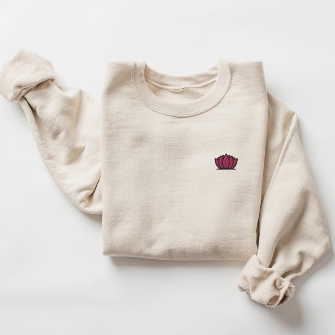 Lotus Flower Embroidered Sweatshirt