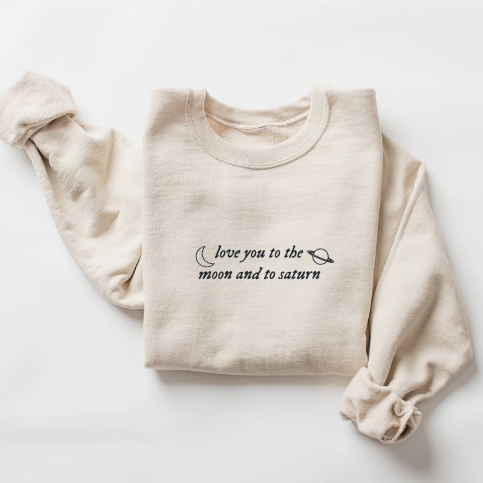 Love You to the Moon & Saturn Embroidered Sweatshirt