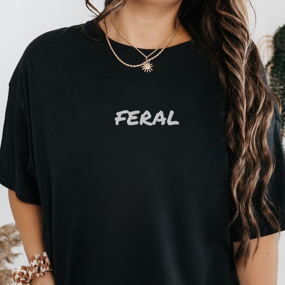Feral Shirt, Feral Embroidered Shirt, Feral Mama