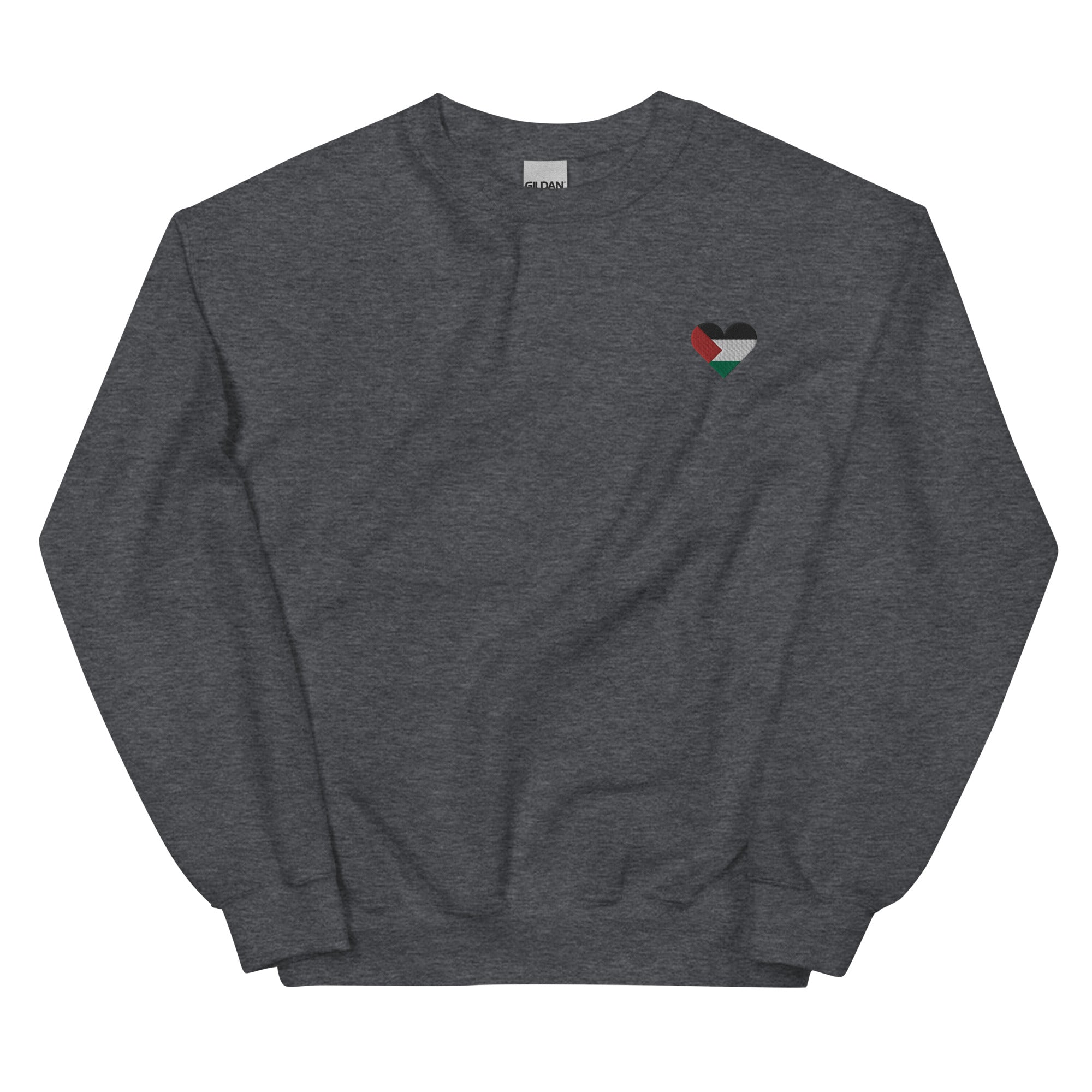 Embroidered Palestine Flag Heart Sweatshirt
