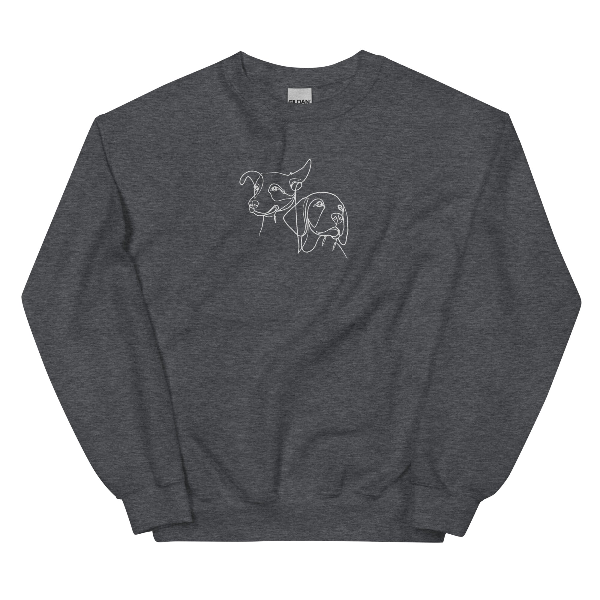 Custom Embroidered Pet Line Art Sweatshirt