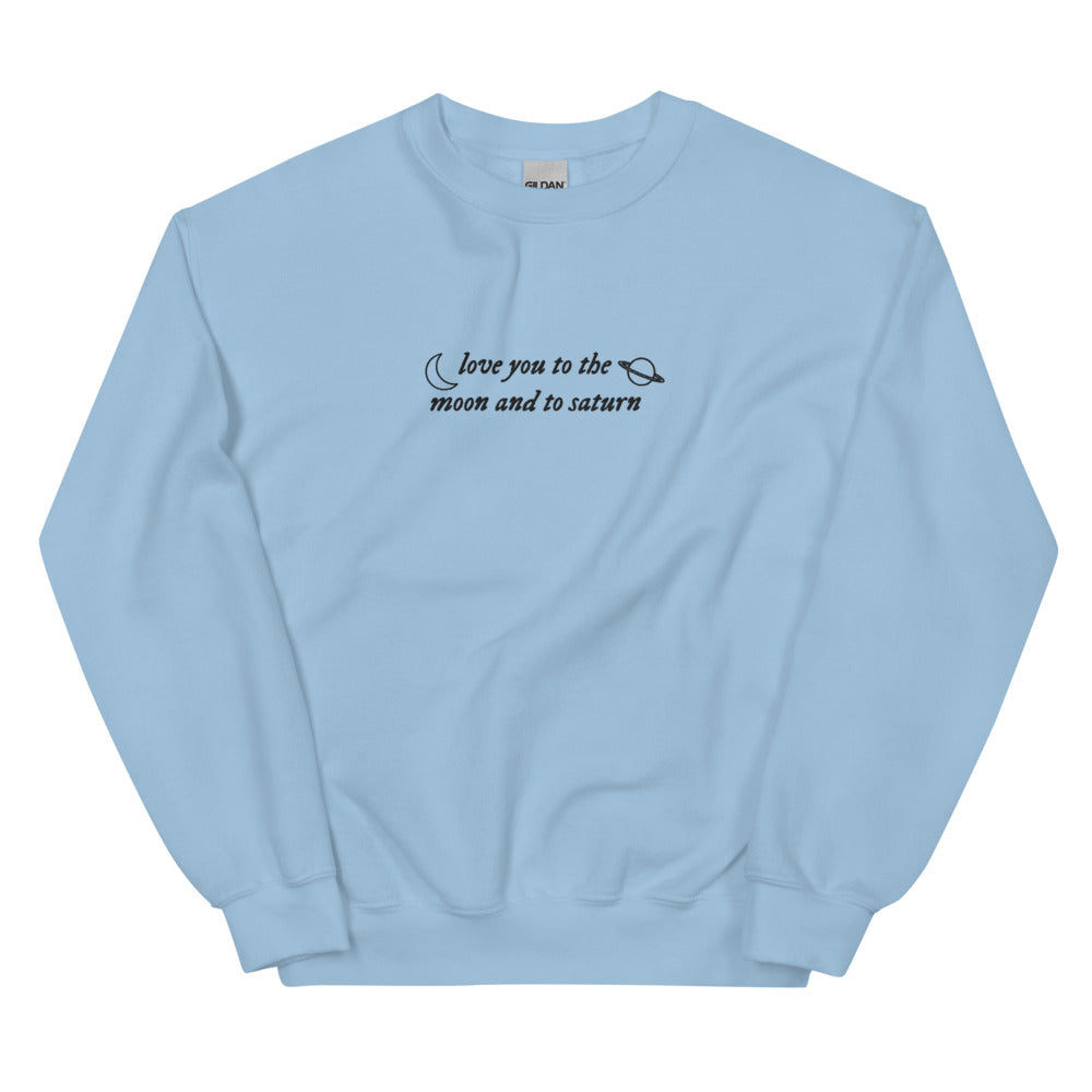 Love You to the Moon & Saturn Embroidered Sweatshirt
