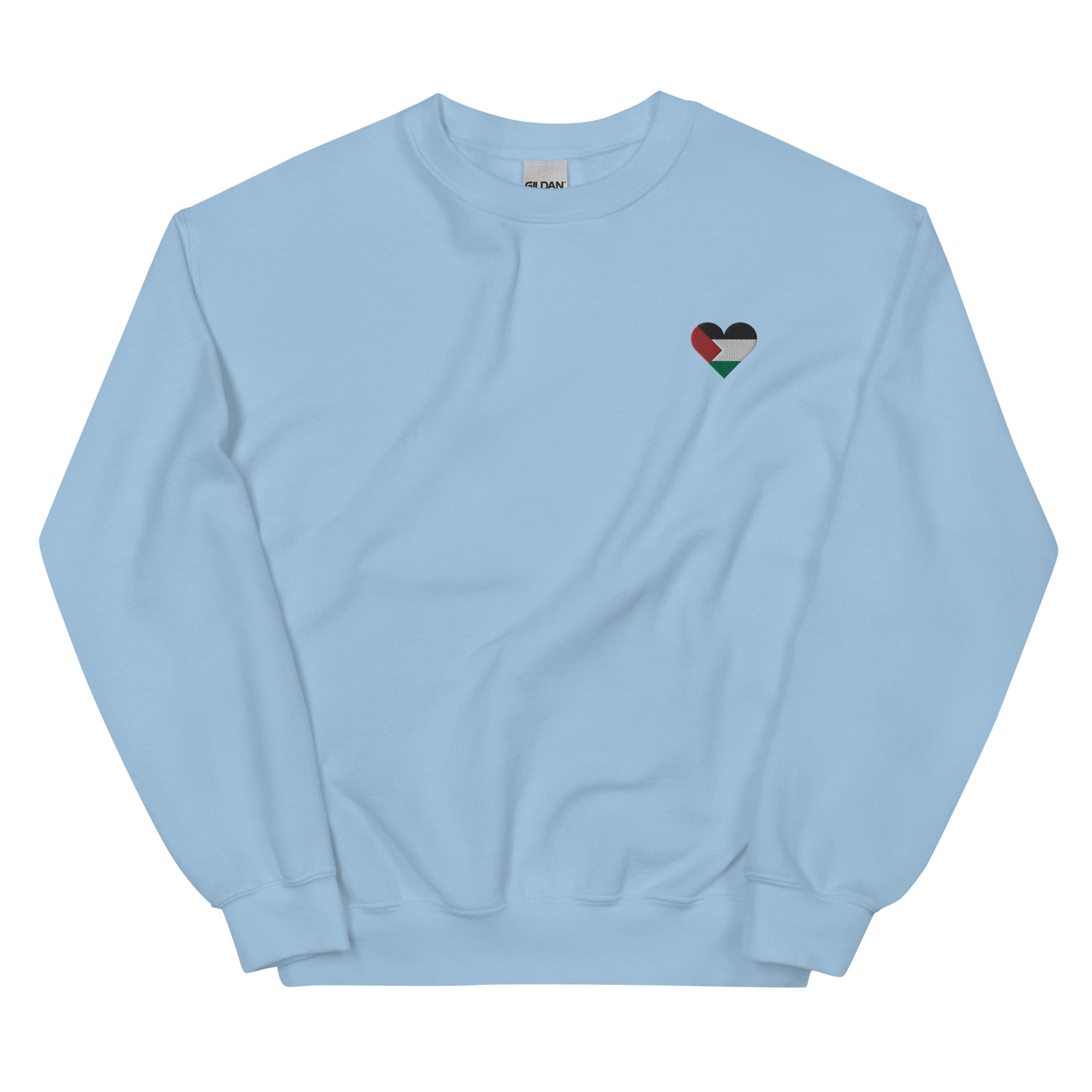Embroidered Palestine Flag Heart Sweatshirt
