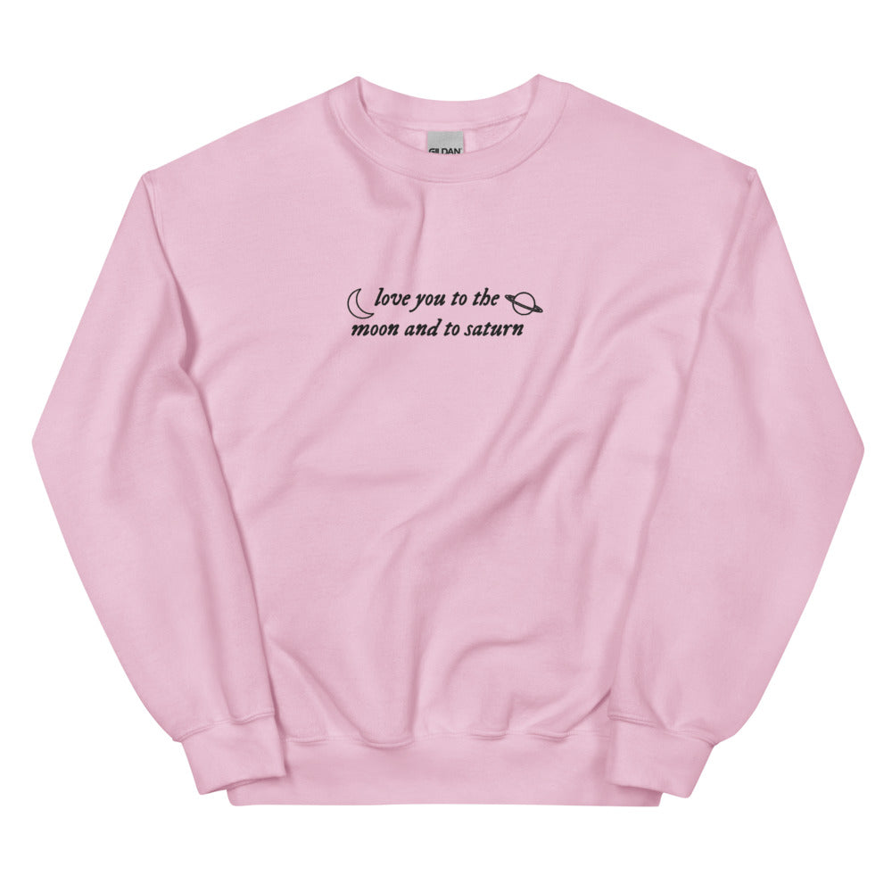 Love You to the Moon & Saturn Embroidered Sweatshirt