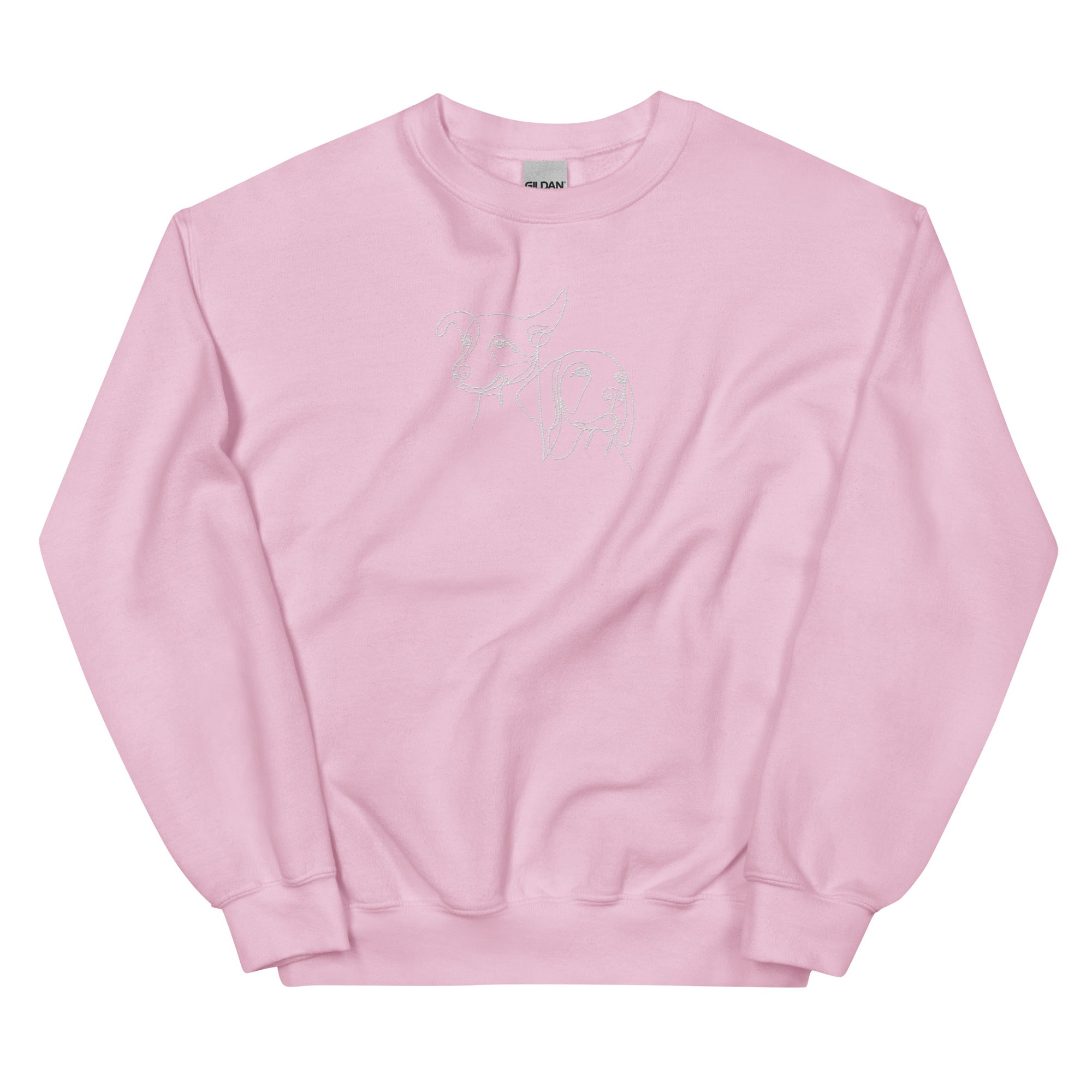 Custom Embroidered Pet Line Art Sweatshirt