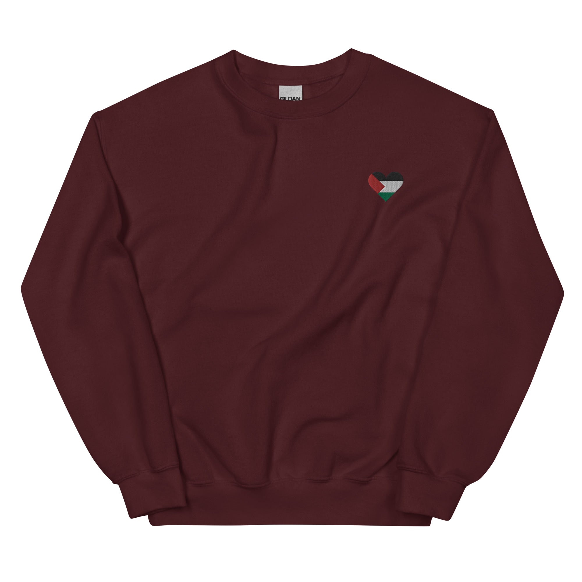 Embroidered Palestine Flag Heart Sweatshirt