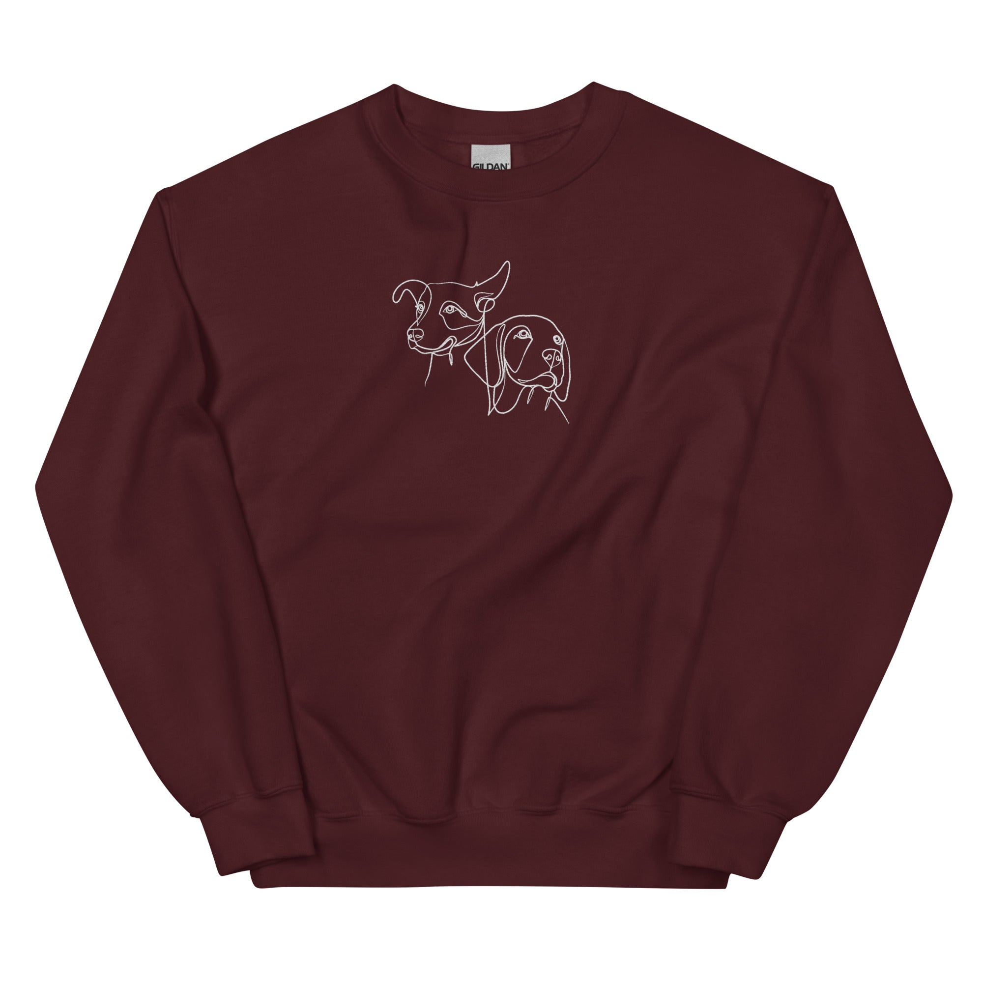Custom Embroidered Pet Line Art Sweatshirt
