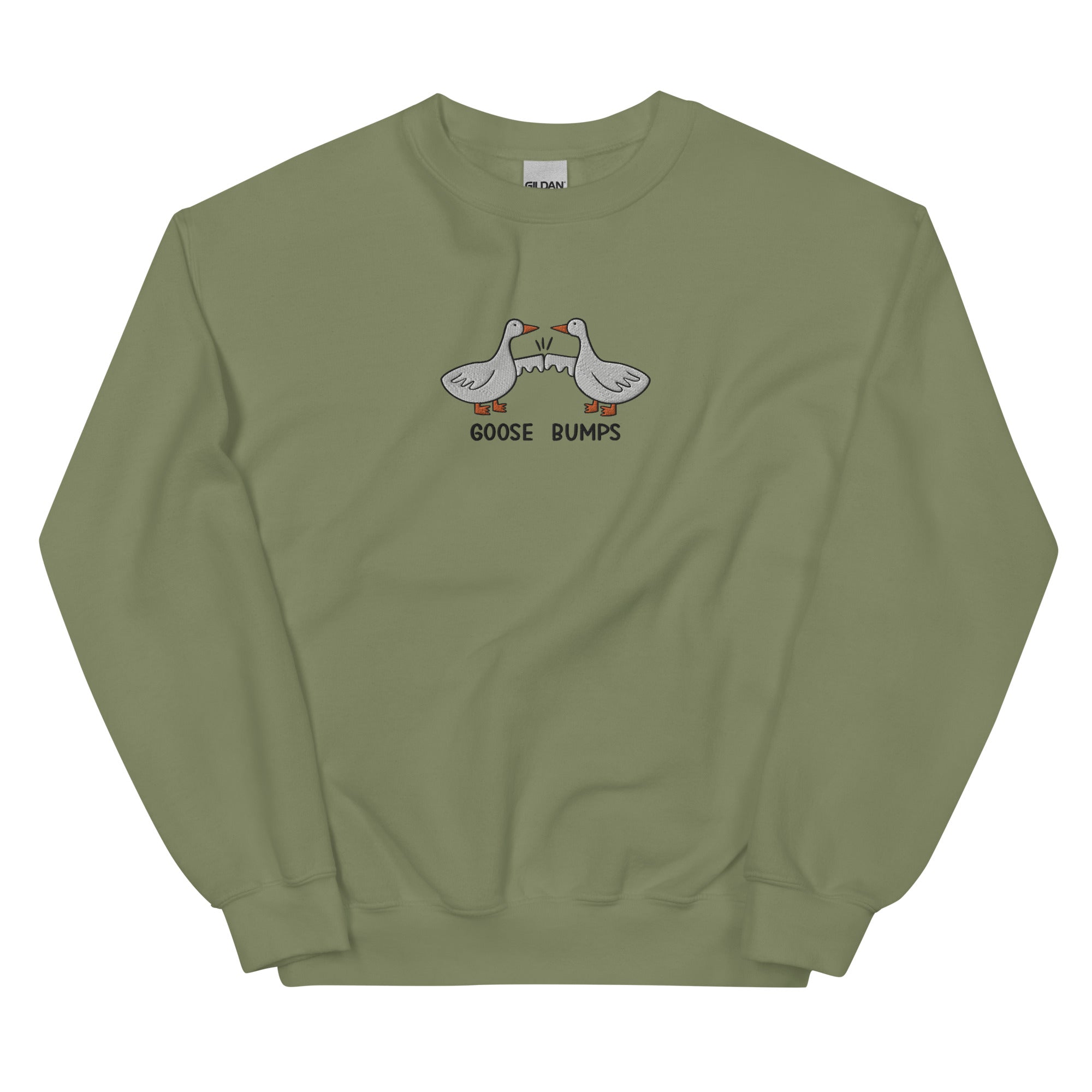 Embroidered Goose Bumps Sweatshirt, Silly Goose Embroidered Sweater, Goose Fist Bump Sweatshirt Crewneck Pullover, Funny Goose Bump Pun Gift