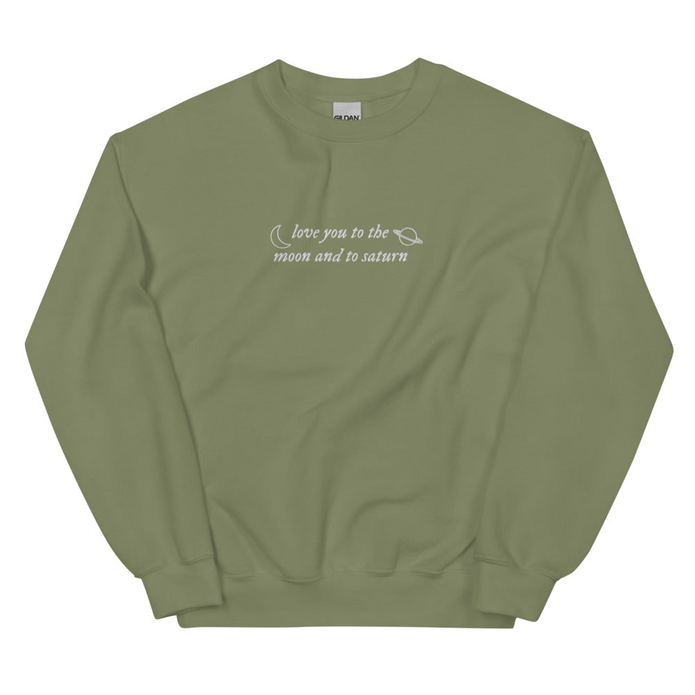 Love You to the Moon & Saturn Embroidered Sweatshirt