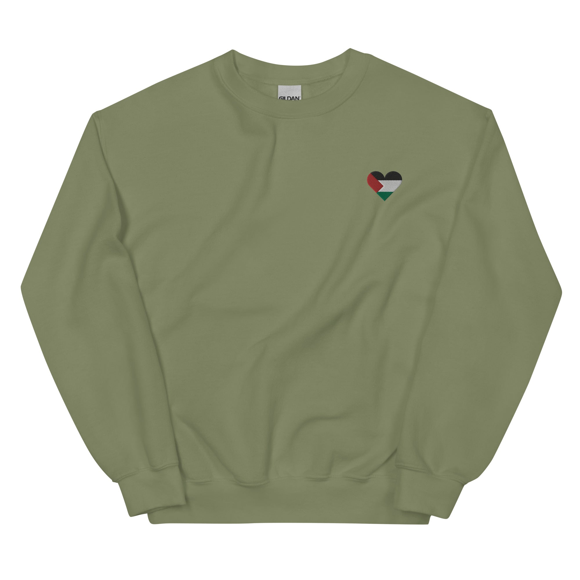 Embroidered Palestine Flag Heart Sweatshirt