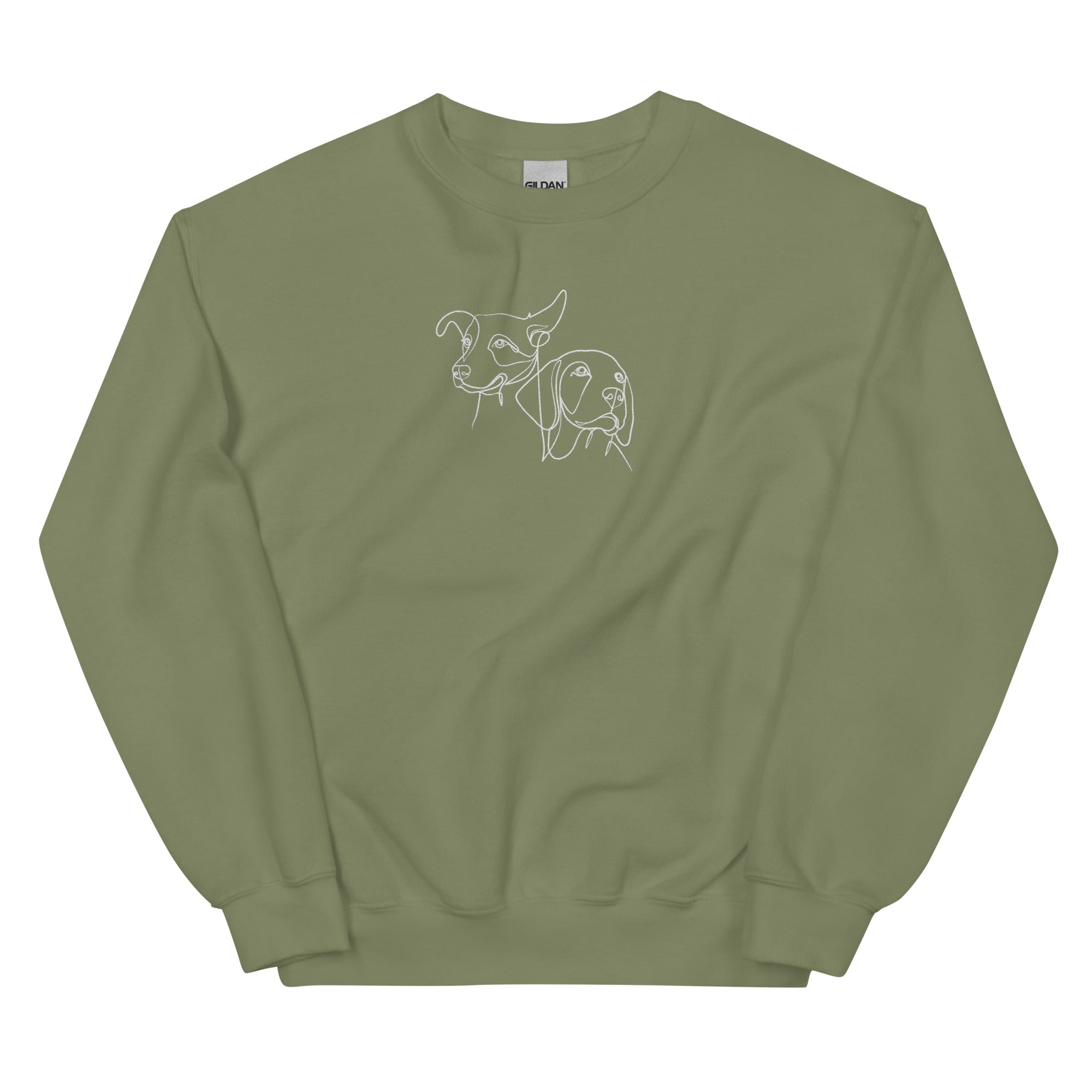 Custom Embroidered Pet Line Art Sweatshirt