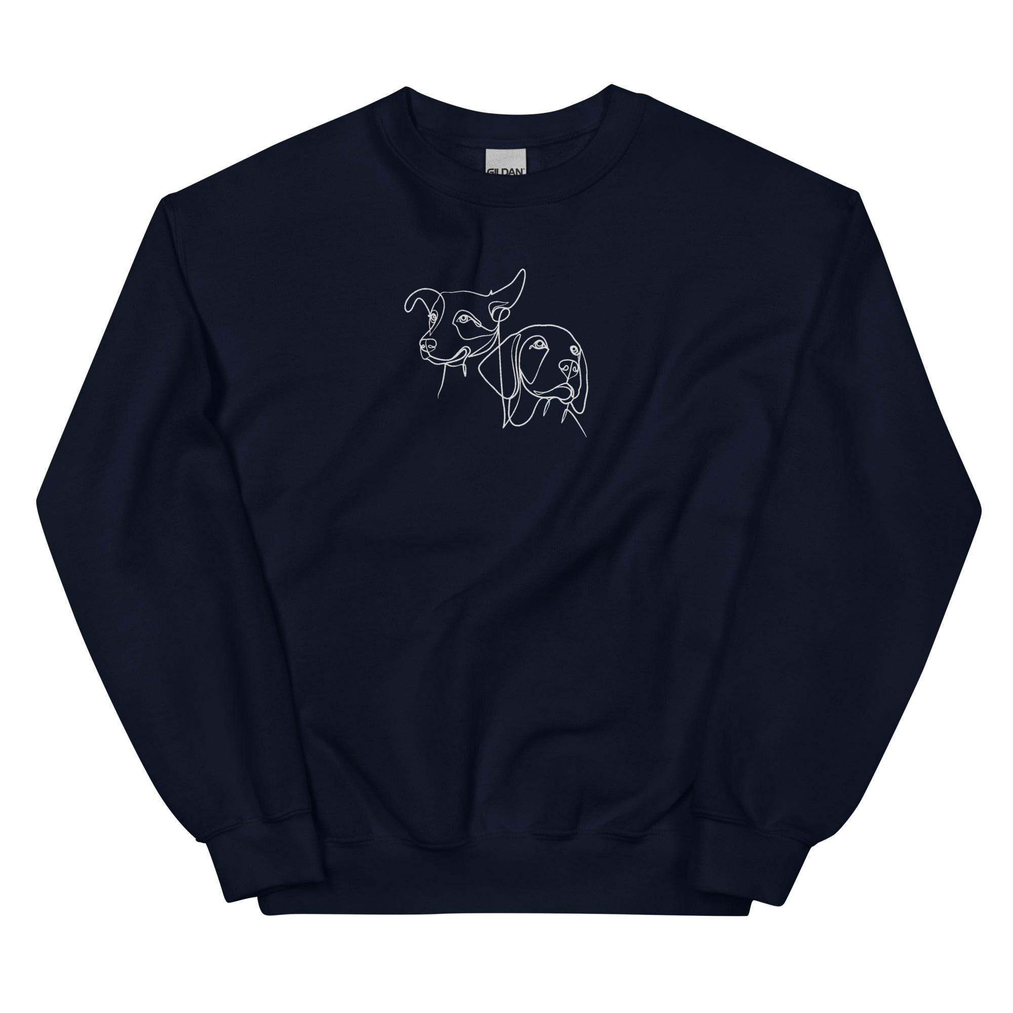 Custom Embroidered Pet Line Art Sweatshirt