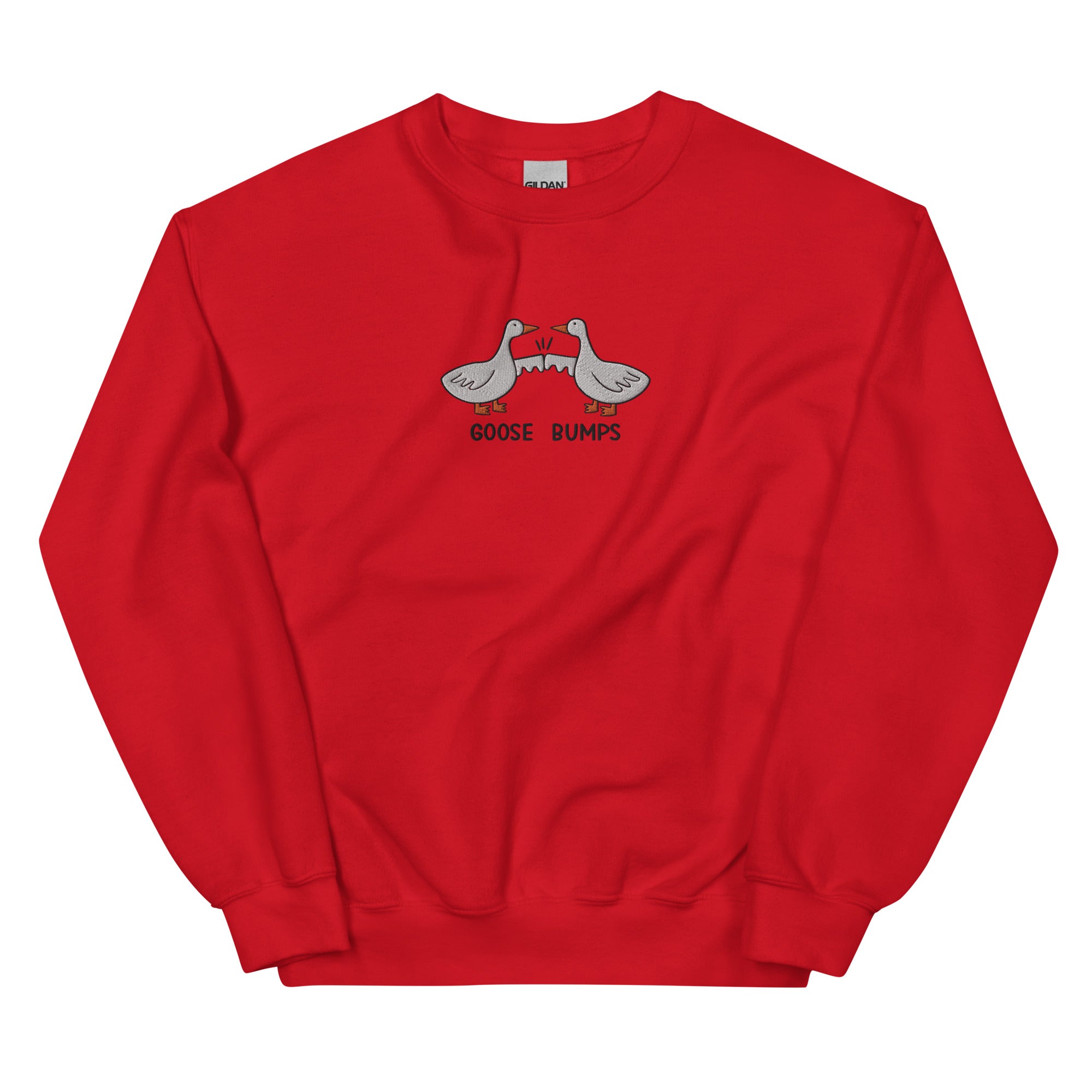 Embroidered Goose Bumps Sweatshirt, Silly Goose Embroidered Sweater, Goose Fist Bump Sweatshirt Crewneck Pullover, Funny Goose Bump Pun Gift