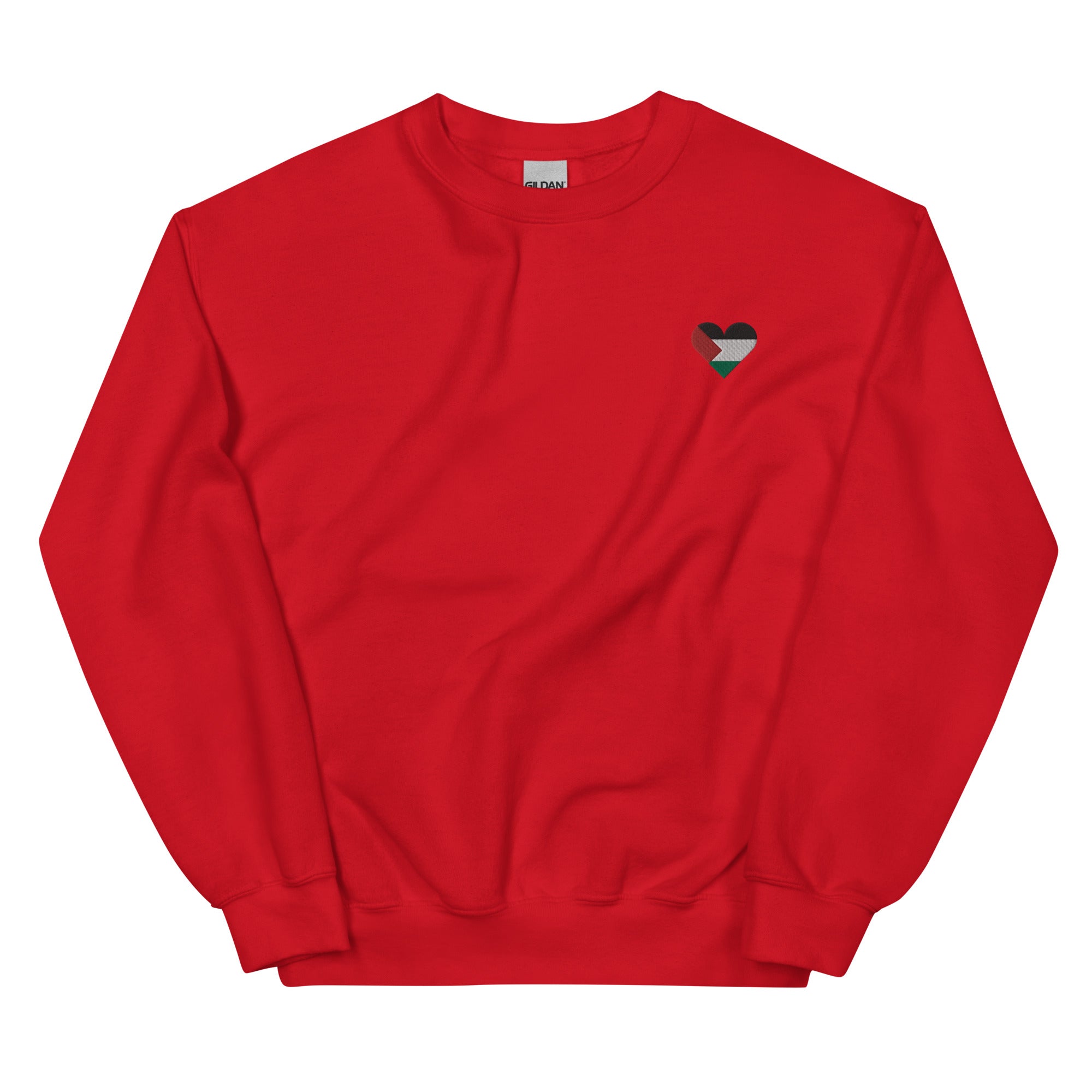 Embroidered Palestine Flag Heart Sweatshirt