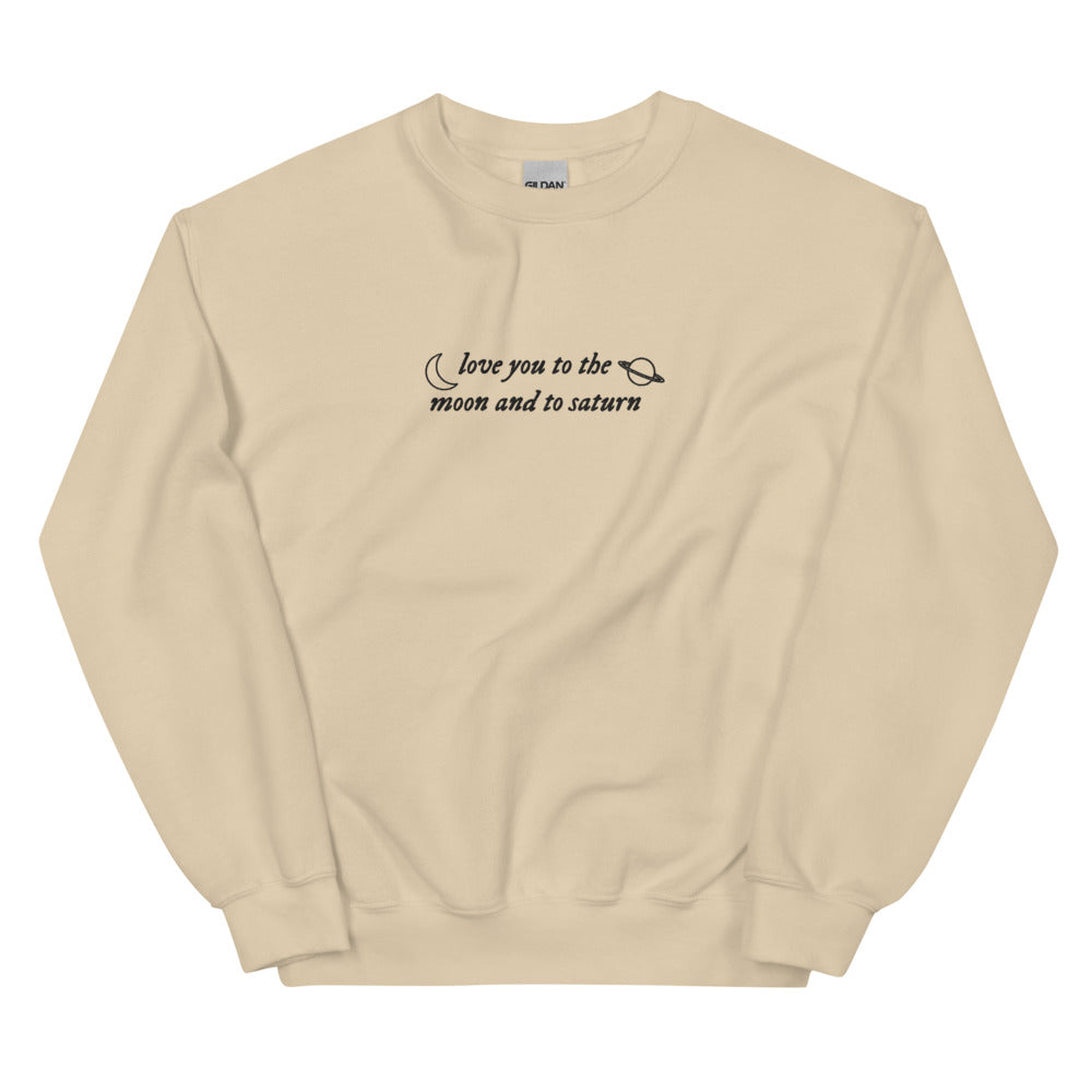 Love You to the Moon & Saturn Embroidered Sweatshirt