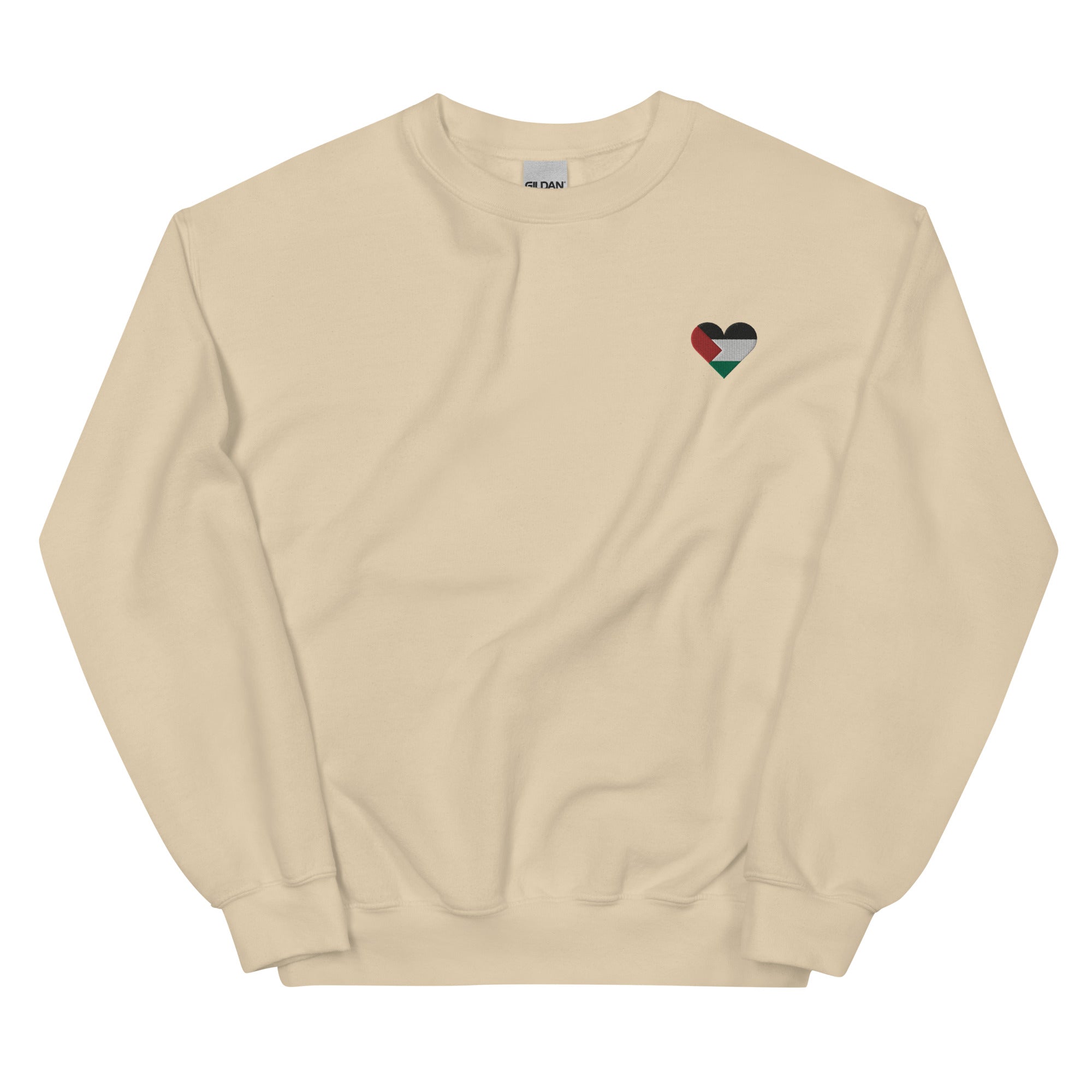 Embroidered Palestine Flag Heart Sweatshirt