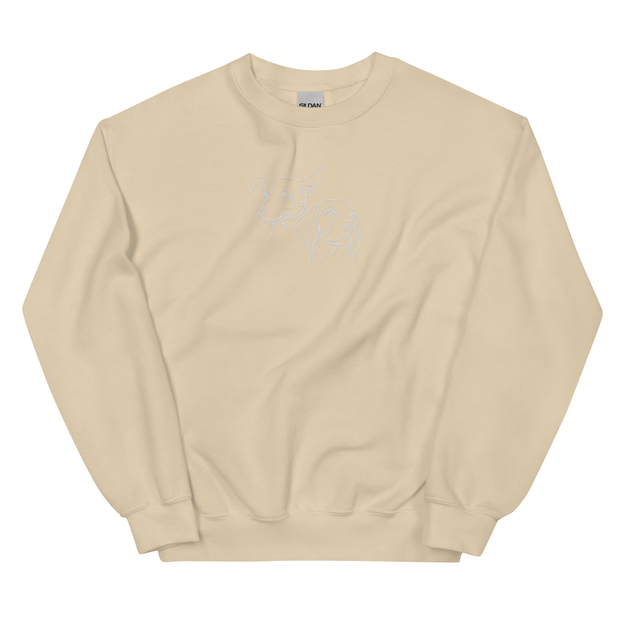 Custom Embroidered Pet Line Art Sweatshirt