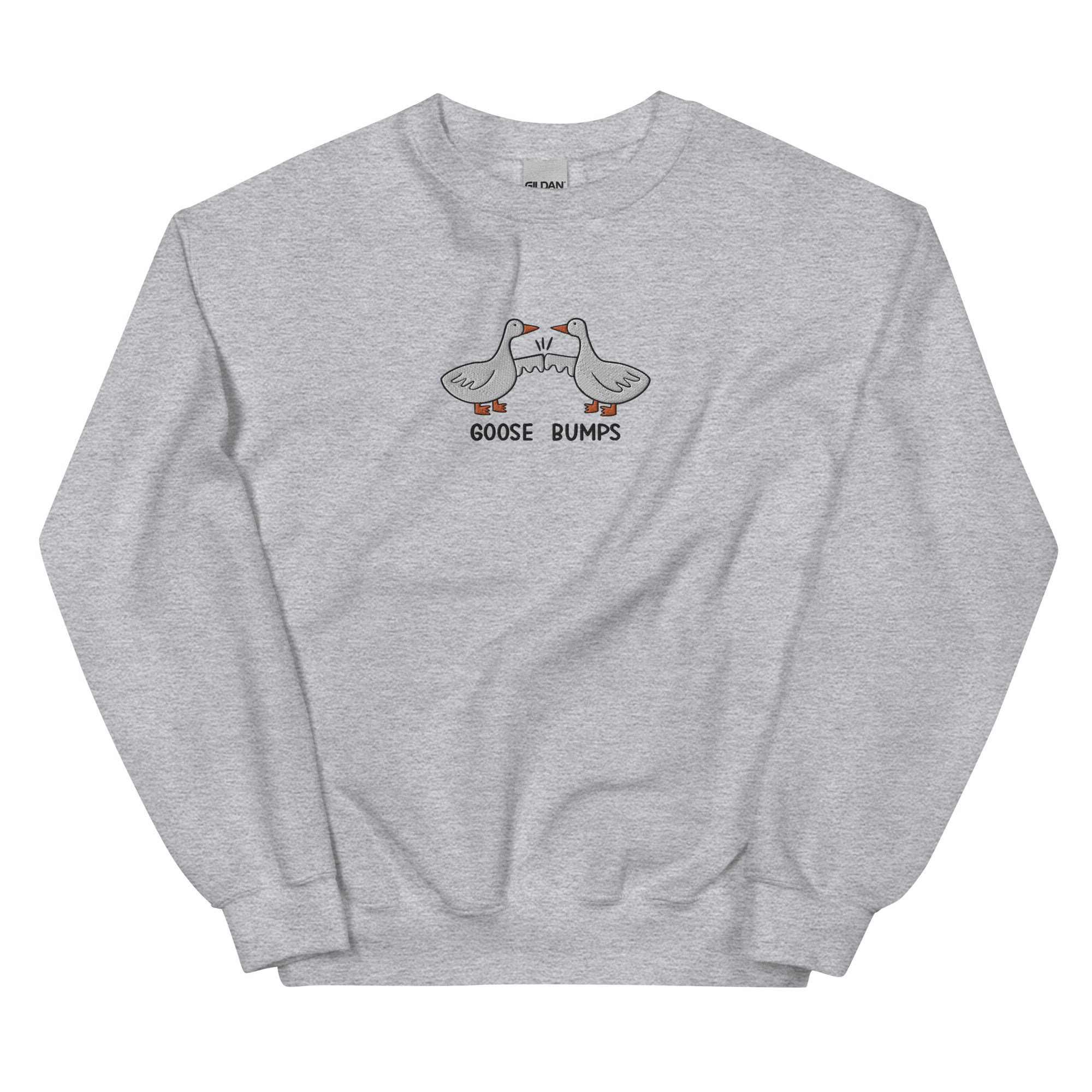 Embroidered Goose Bumps Sweatshirt, Silly Goose Embroidered Sweater, Goose Fist Bump Sweatshirt Crewneck Pullover, Funny Goose Bump Pun Gift