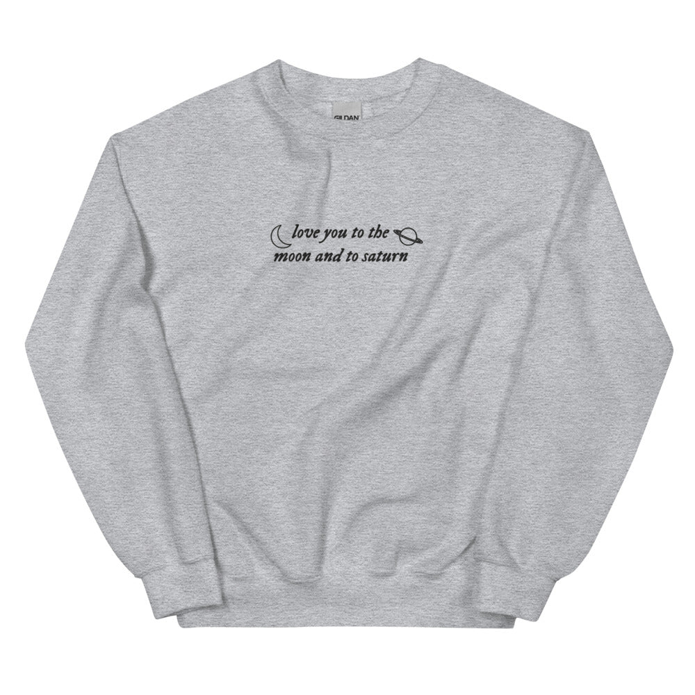 Love You to the Moon & Saturn Embroidered Sweatshirt