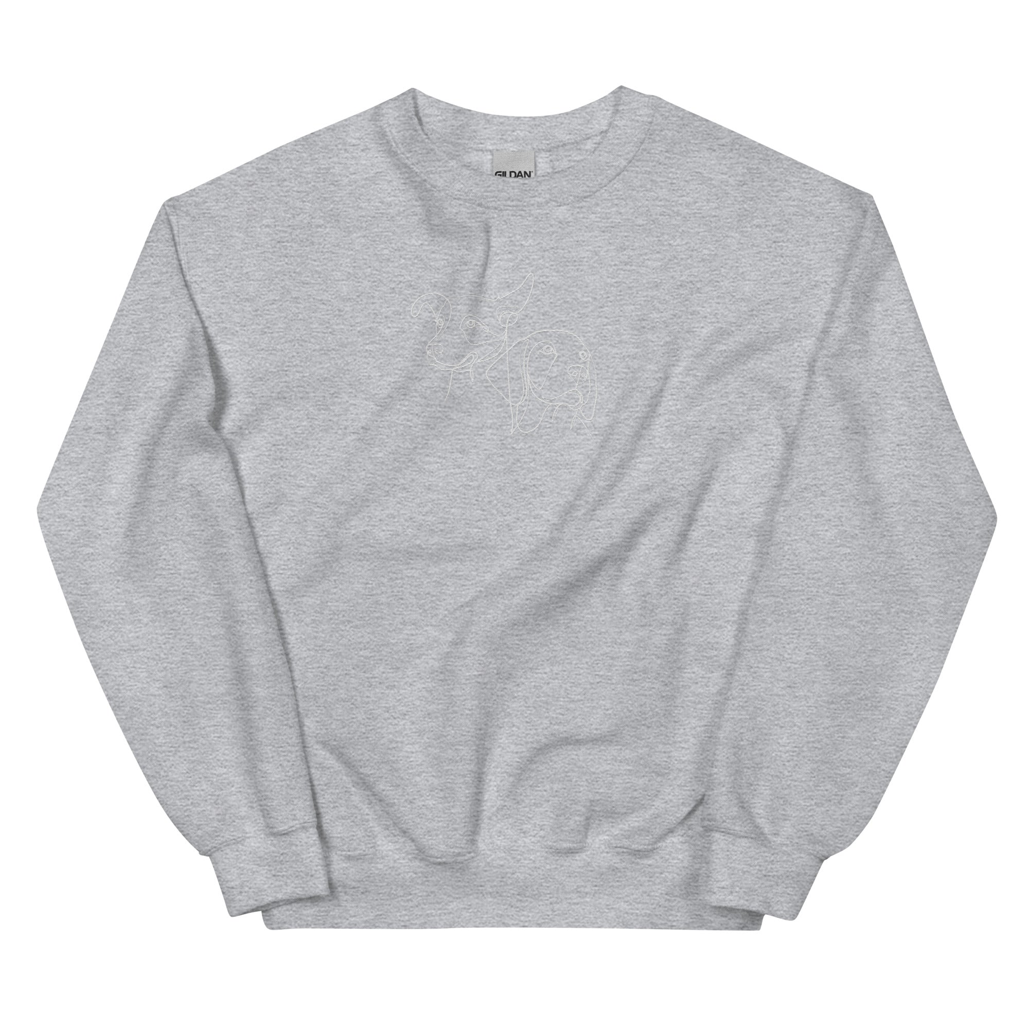 Custom Embroidered Pet Line Art Sweatshirt