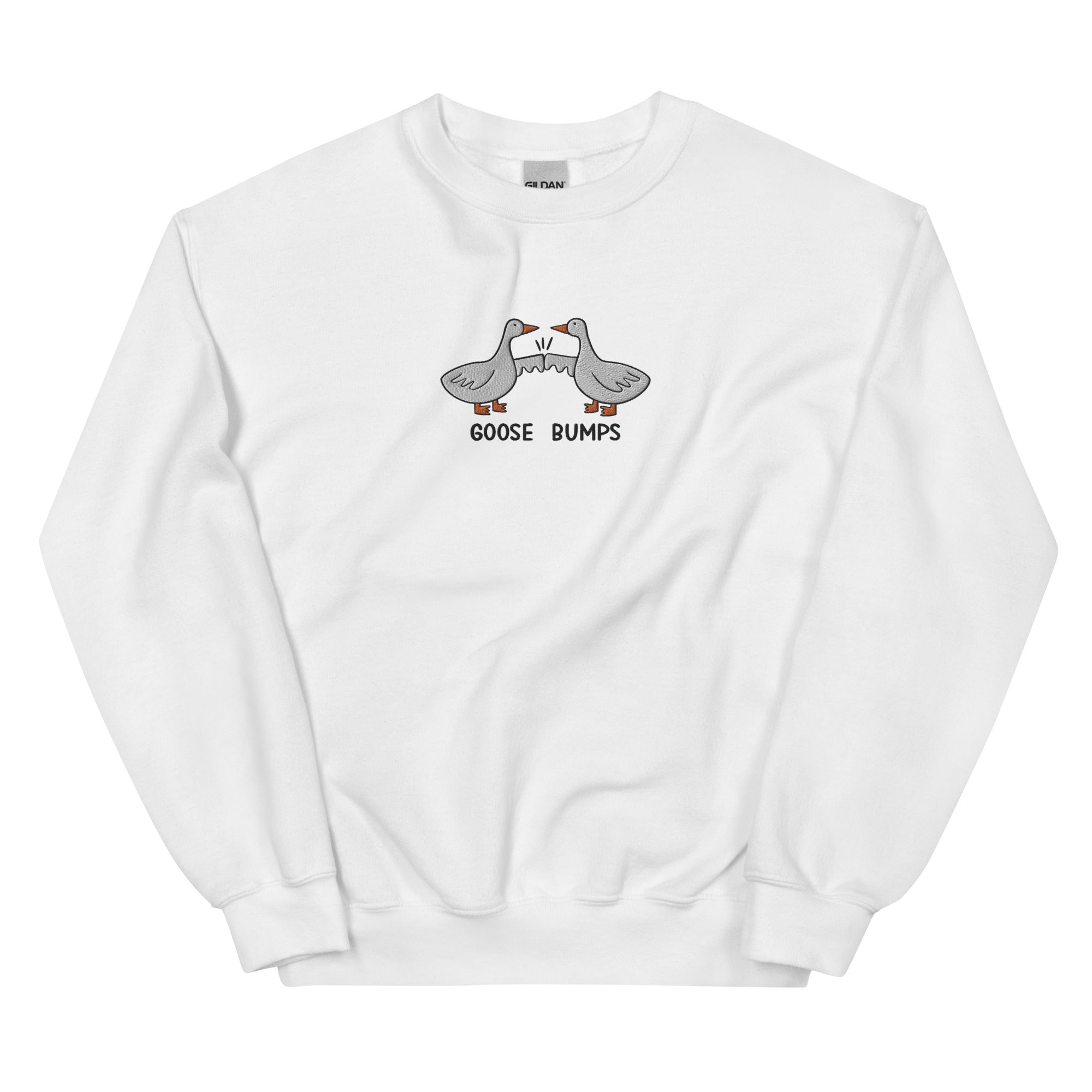Embroidered Goose Bumps Sweatshirt, Silly Goose Embroidered Sweater, Goose Fist Bump Sweatshirt Crewneck Pullover, Funny Goose Bump Pun Gift