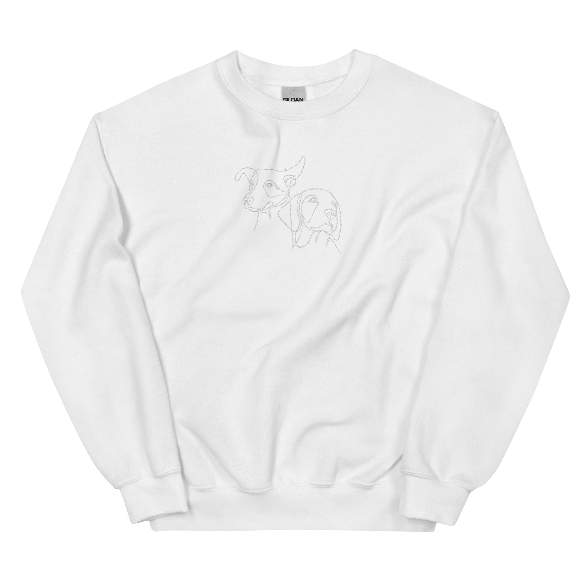 Custom Embroidered Pet Line Art Sweatshirt