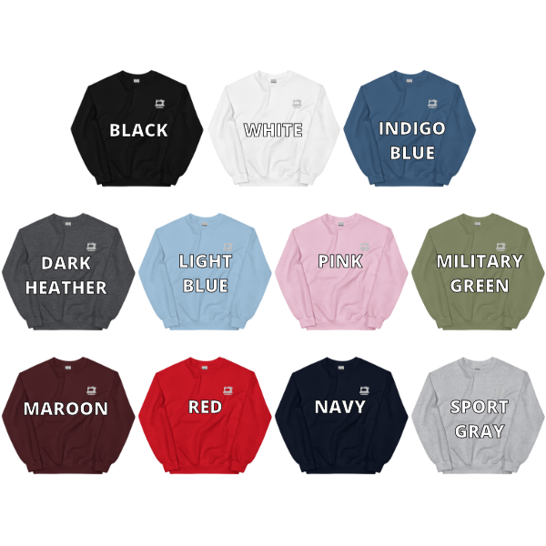 Raccoon Unisex Crewneck Sweater, Handmade Long Sleeve Pullover Sweater - Multiple Colors