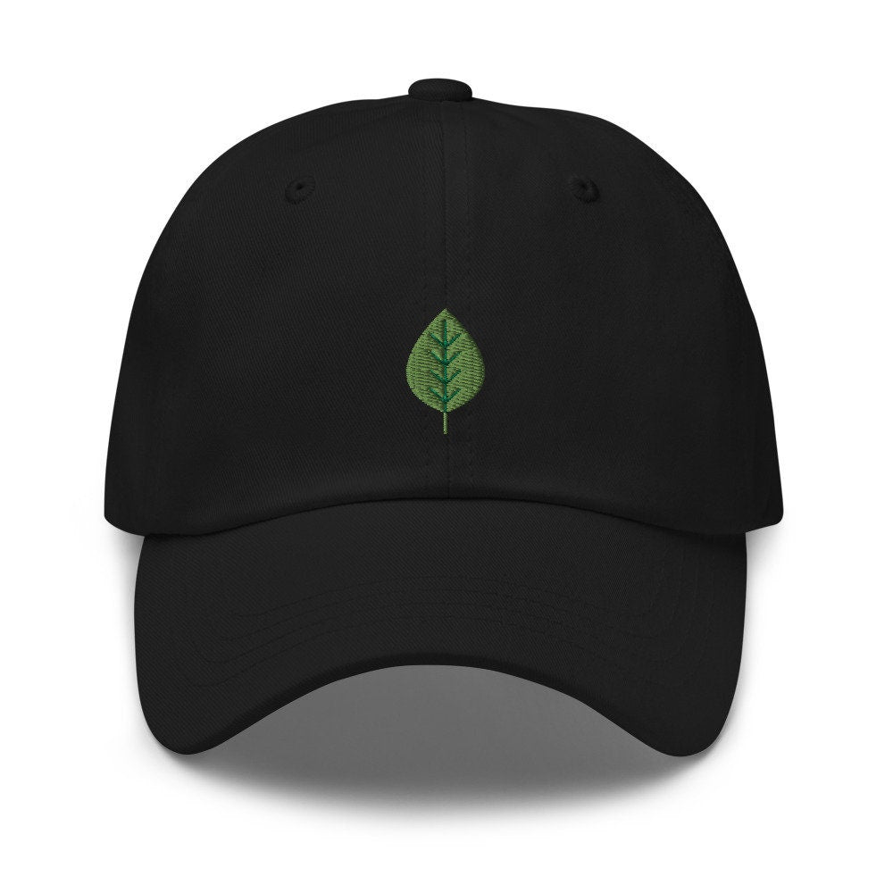 Green Leaf Embroidered Dad Hat