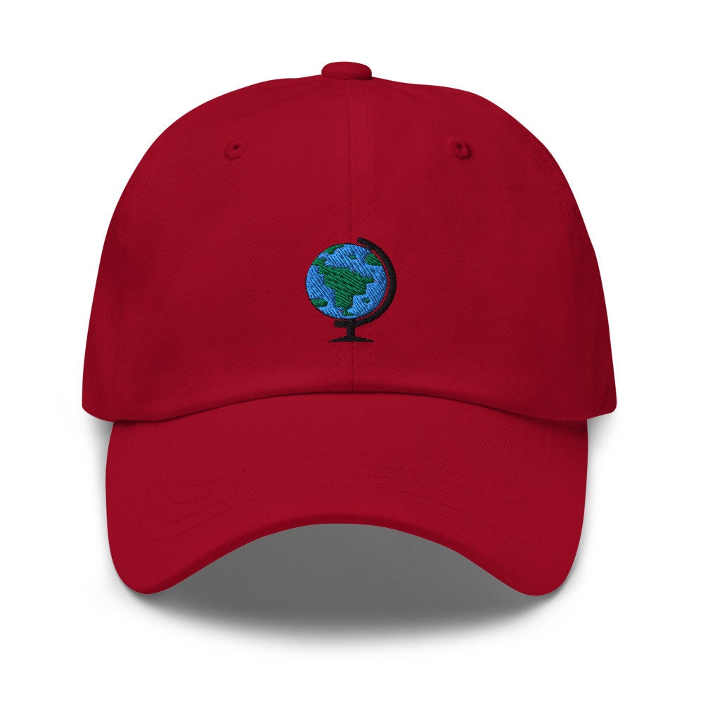 Globe Planet Earth Embroidered Dad Hat