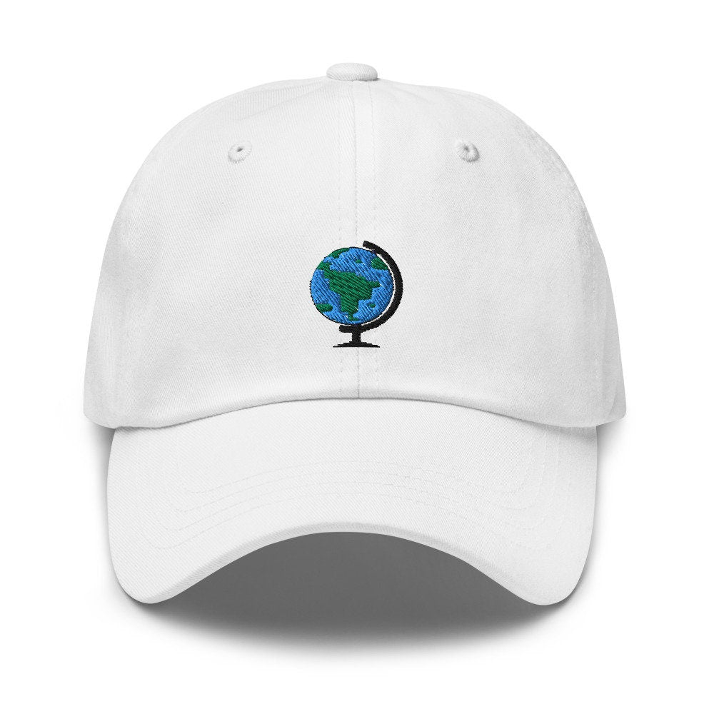 Globe Planet Earth Embroidered Dad Hat