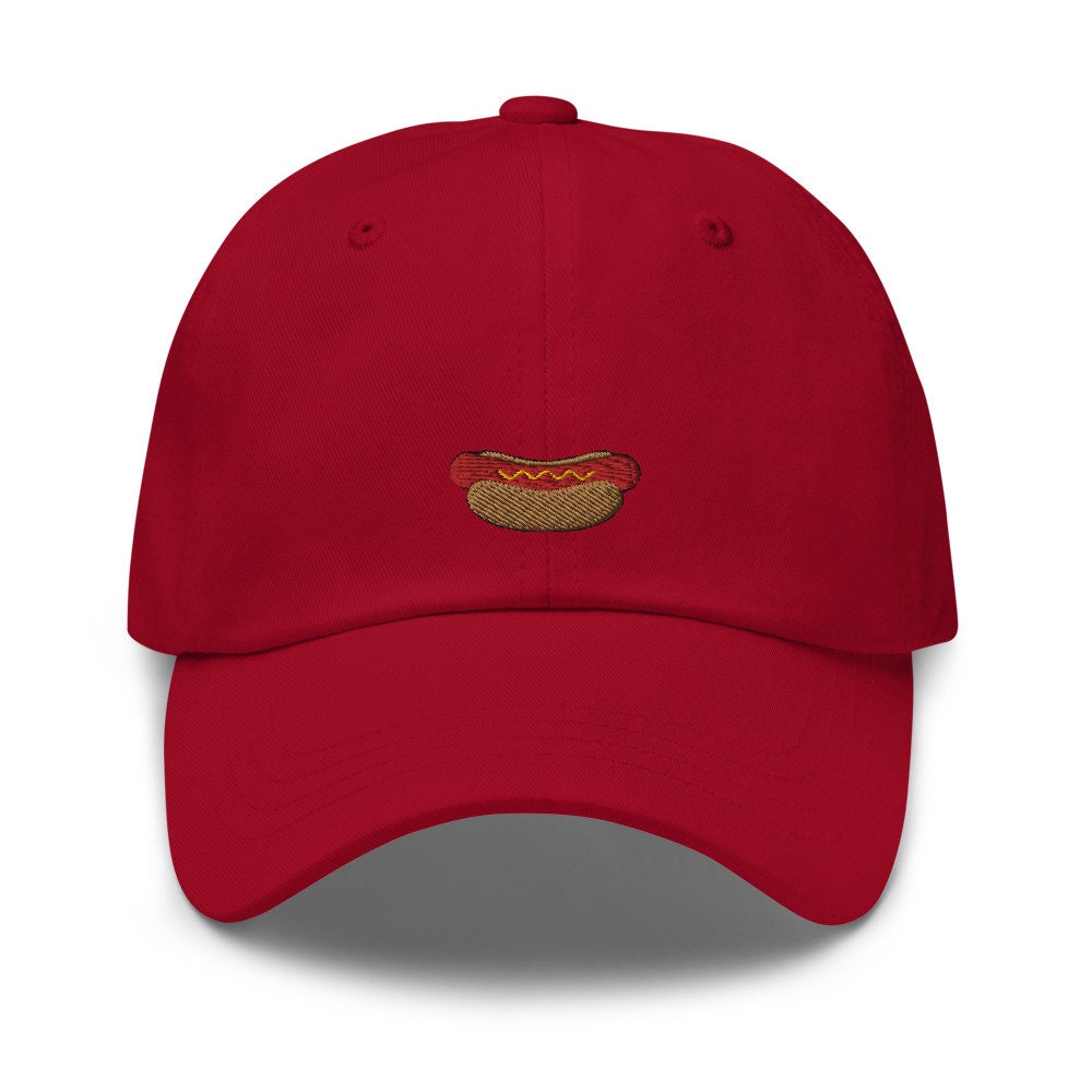 Mustard Hot Dog Embroidered Dad Hat