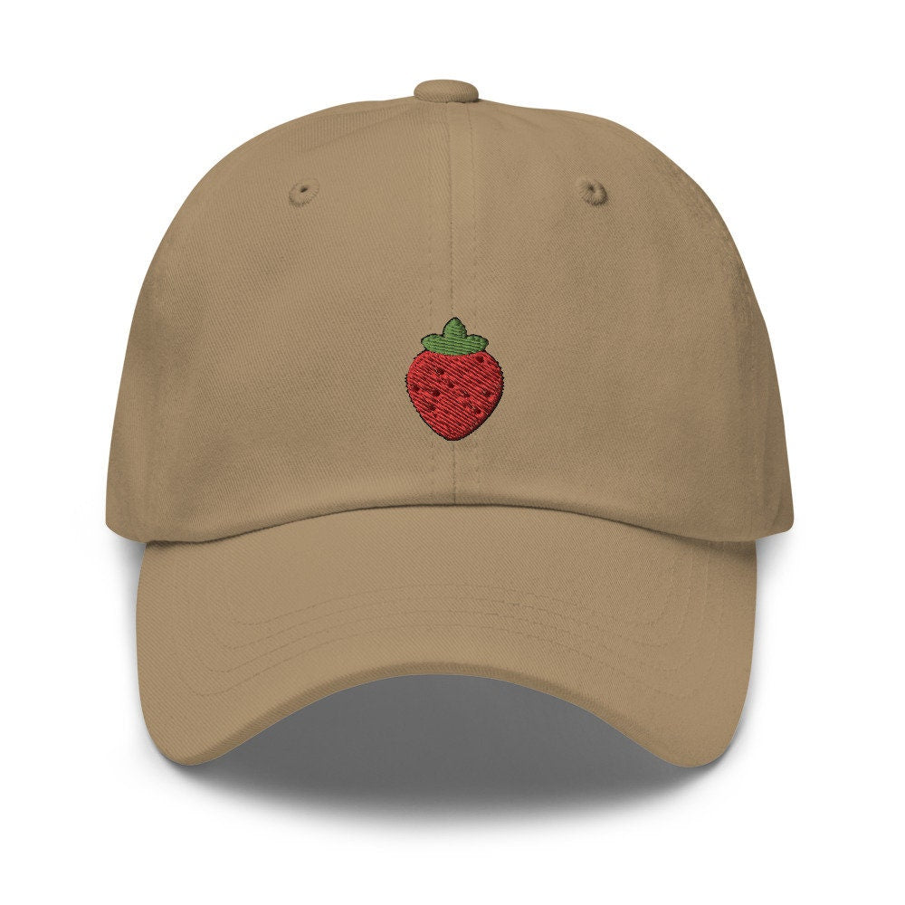 Strawberry Fruit Embroidered Dad Hat