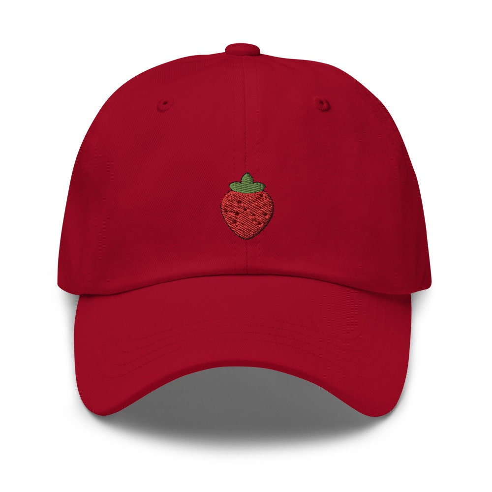 Strawberry Fruit Embroidered Dad Hat