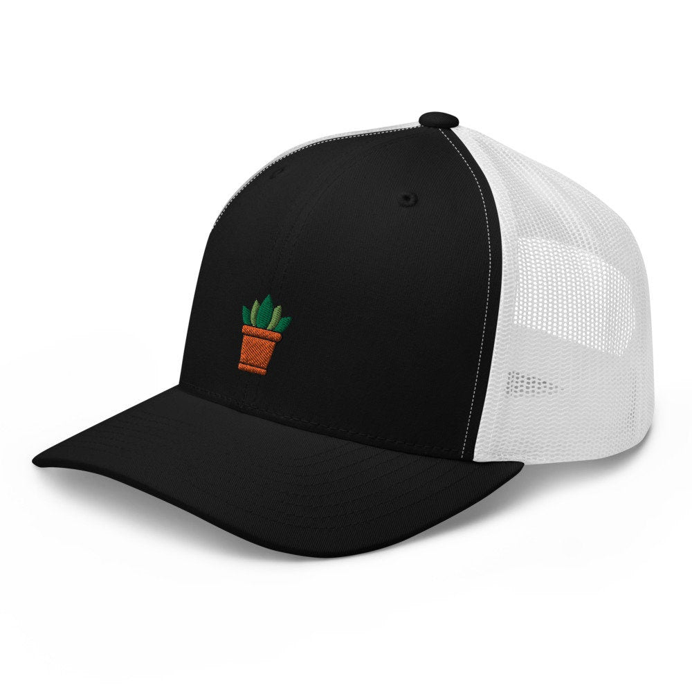 Succulent Plant Lover, Gardener Gift, Embroidered Trucker Hat, Mesh Cap Gift