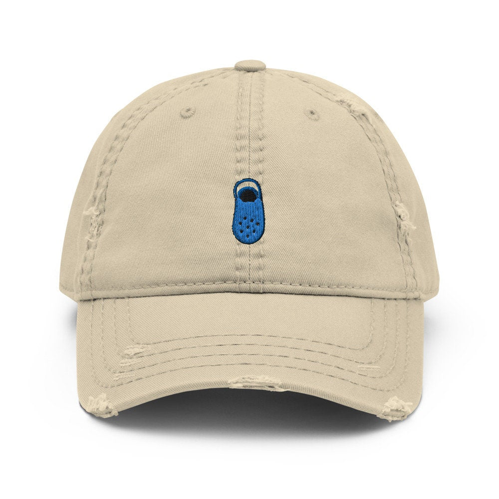 Water Shoe Embroidered Distressed Embroidered Dad Hat, Frayed Cap Gift