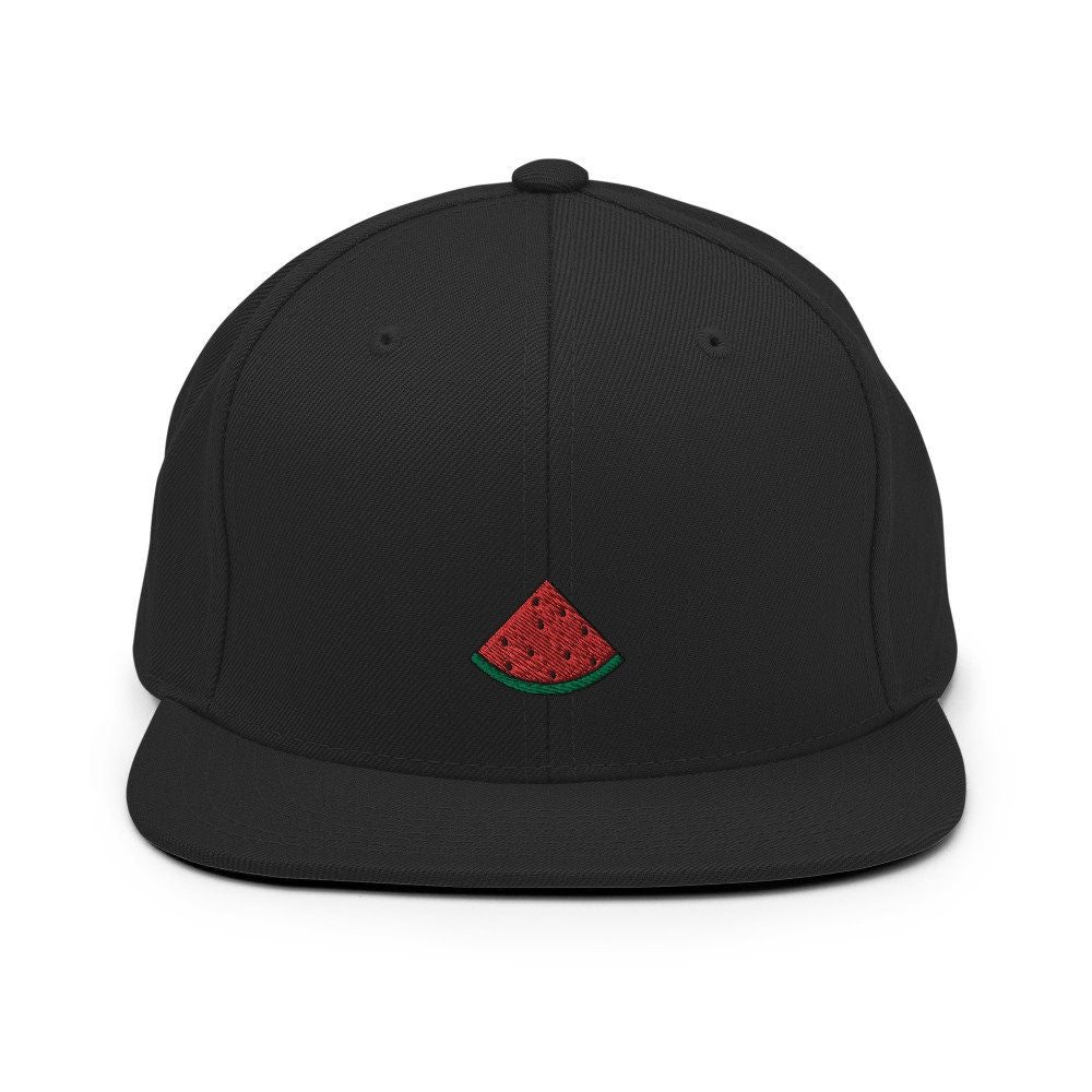 Watermelon Embroidered Snapback Hat, Cap Gift, Embroidered Snapback Hat, Flat Bill Snapback