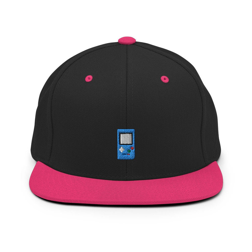 Blue Vintage Game Console Embroidered Snapback Hat, Cap Gift, Embroidered Snapback Hat, Flat Bill Snapback