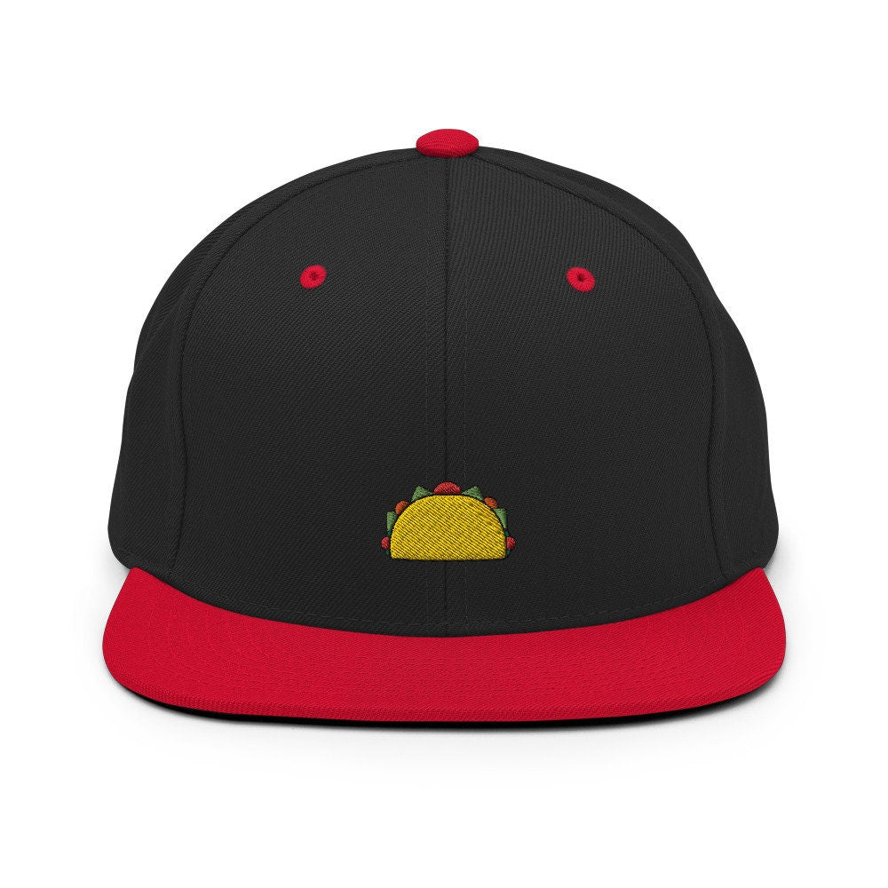 Taco Embroidered Snapback Hat, Cap Gift, Embroidered Snapback Hat, Flat Bill Snapback