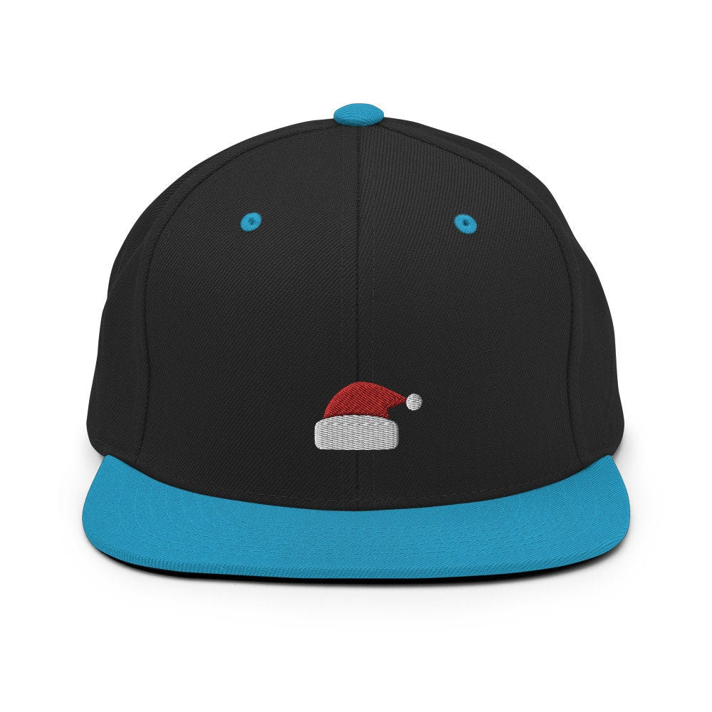 Christmas Santa Claus Hat Embroidered Snapback Hat, Cap Gift, Embroidered Snapback Hat, Flat Bill Snapback
