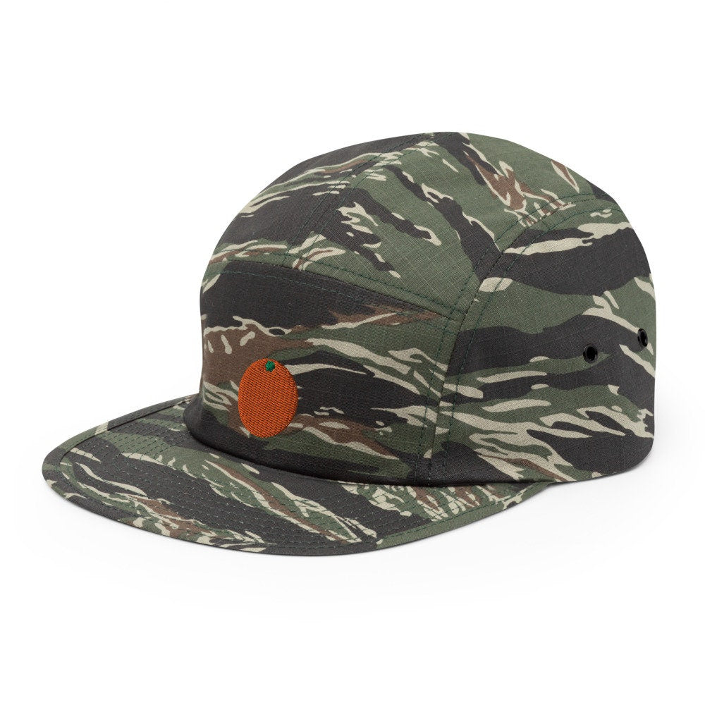 Orange Fruit Embroidered Five Panel Cap, Hat Gift