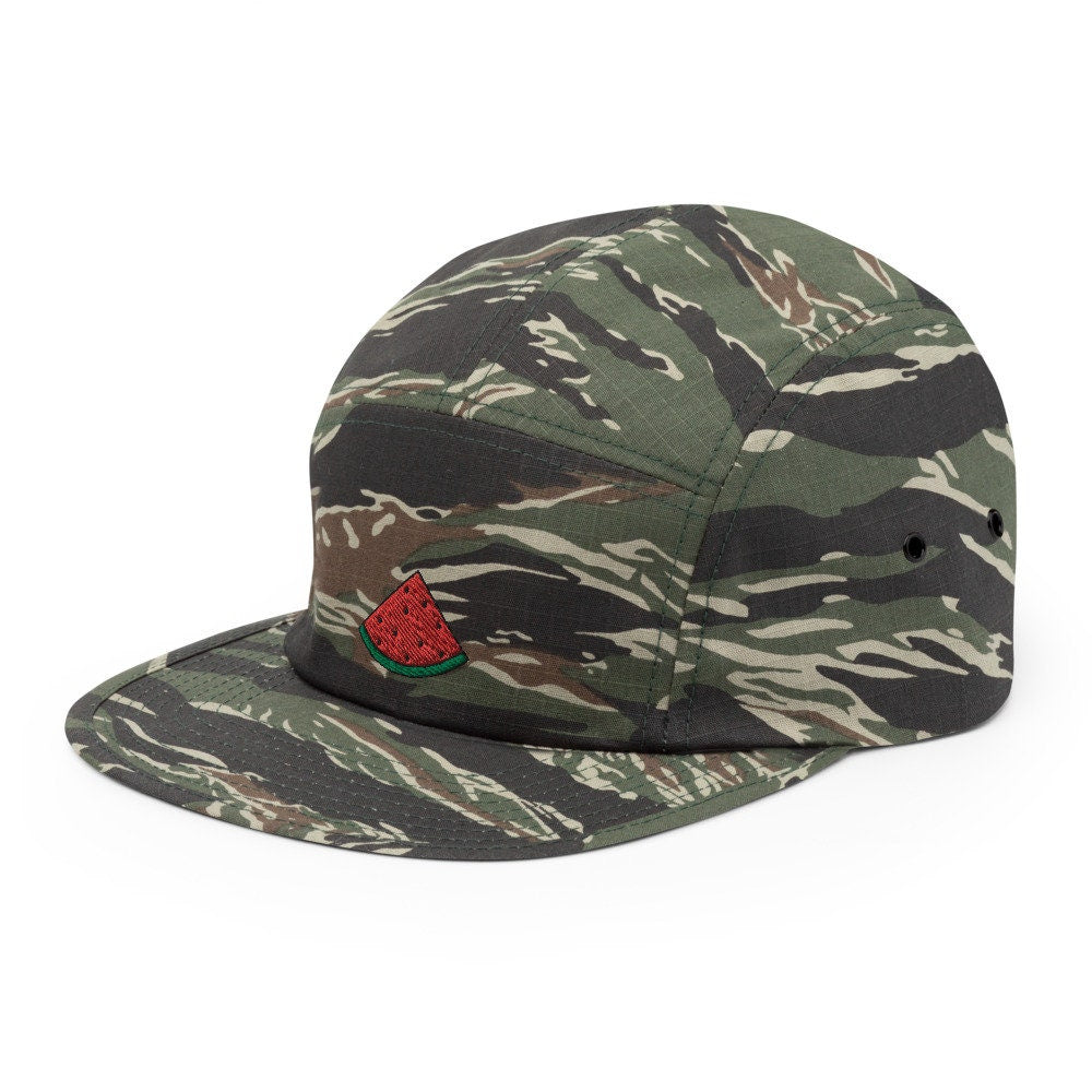 Watermelon Fruit Embroidered Five Panel Cap, Hat Gift