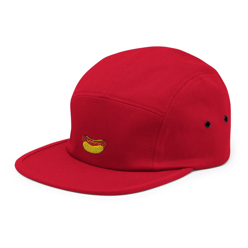Hot Dog Embroidered Five Panel Cap, Hat Gift