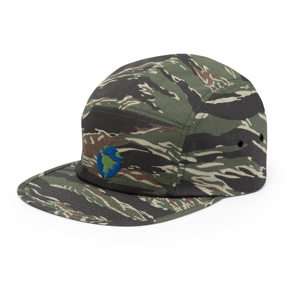 Planet Earth Embroidered Five Panel Cap, Hat Gift