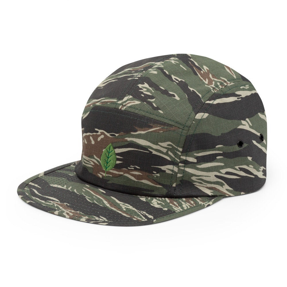 Leaf Embroidered Five Panel Cap, Hat Gift