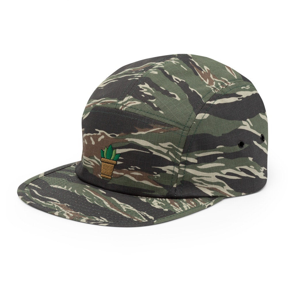 Succulent Plant Embroidered Five Panel Cap, Hat Gift