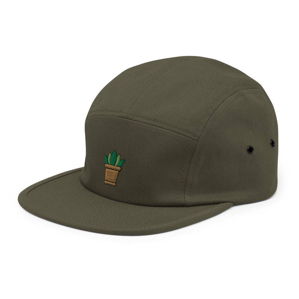 Succulent Plant Embroidered Five Panel Cap, Hat Gift