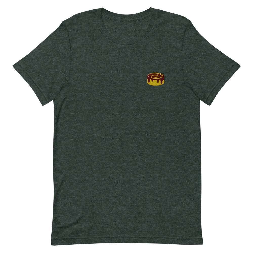 Cinnamon Bun Embroidered Men's T-Shirt Gift for Boyfriend, Men's Short Sleeve Shirt - Multiple Colors