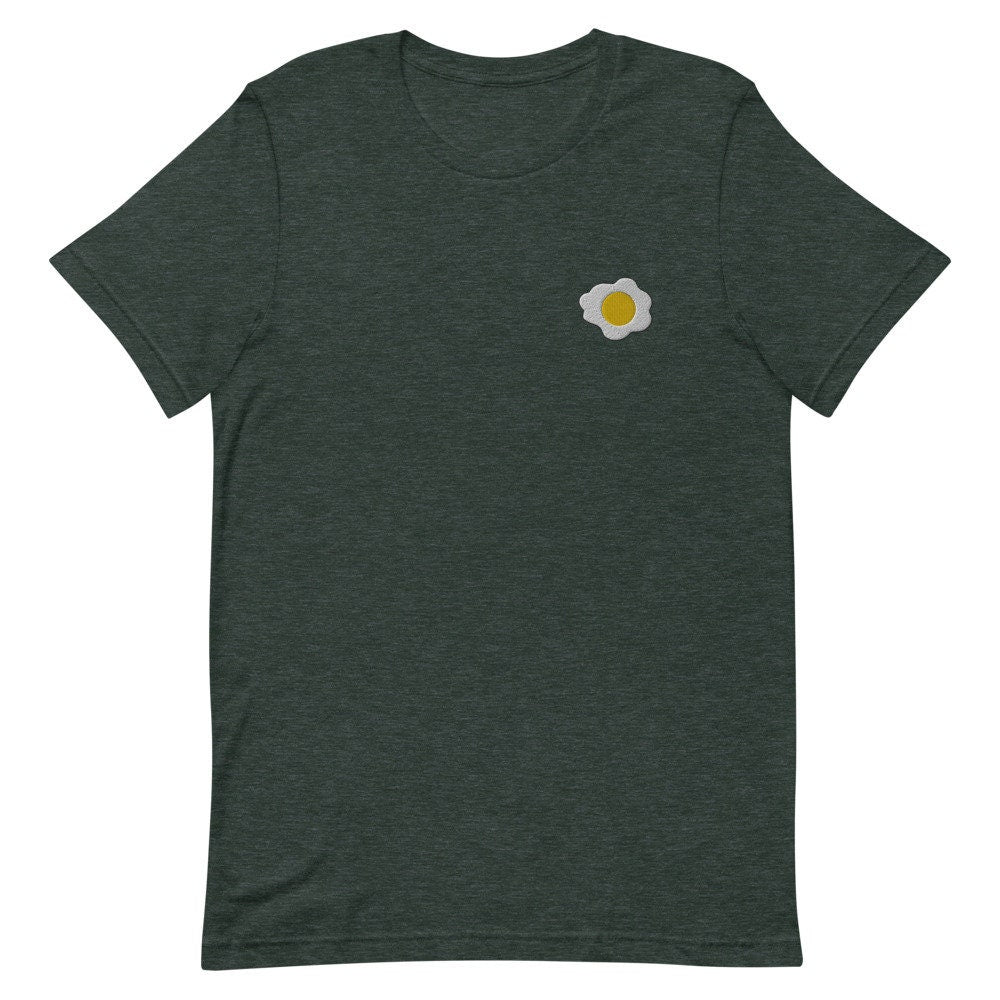 Sunny-Side Up Egg Embroidered Men's T-Shirt Gift for Boyfriend, Men's Short Sleeve Shirt - Multiple Colors